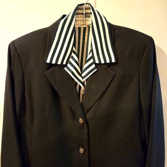 Leslie Fay Black & White Striped Woman's Ling Sleeve Blouse Size 8 Petite - Picture 11 of 16